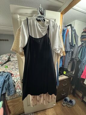 Women’s Black Midi Slip Dress